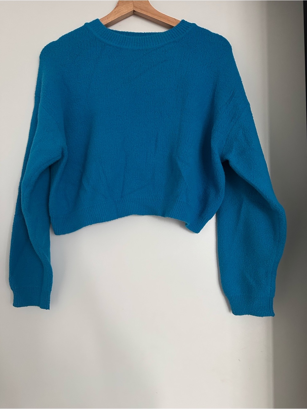 ZARA Cropped Teal Blue Women's Sweater